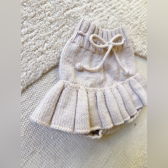 Misha & Puff Dune Blush Pink Wool Skating Skirt Handmade 3-4y Mini Skort Bloomer - Picture 2 of 12